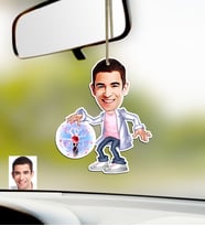 BK Gift Kişiye Özel Bay Elektrik Mühendisi Karikatürlü Ahşap Araba Dikiz Ayna Süsü (Çok Renkli)