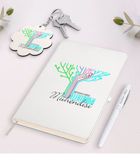 BK Gift Kişiye Özel Elektronik Mühendisi Beyaz Defter Kalem Ve Anahtarlık Hediye Seti-2 (Model 1)