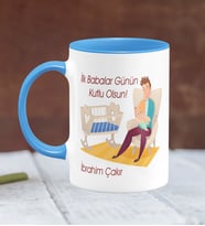 BK Gift Kişiye Özel Babalar Günü Temalı Mavi Kupa Bardak 20316m