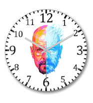 Walter White and Heisenberg Duvar Saati Bombeli Gercek Cam