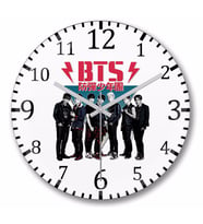 Bts 80's Vintage Dark  Wild Duvar Saati Bombeli Gercek Cam