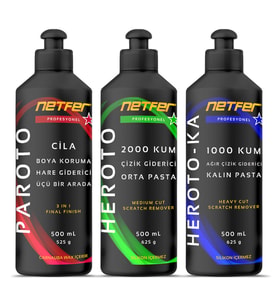 Netfer 3'lü Orta Kalın Pasta Cila Set - 3x500 mL