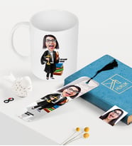 BK Gift Kişiye Özel Bayan Avukat Karikatürlü Kupa ve Kitap Ayracı Seti - 2 (Model 1)