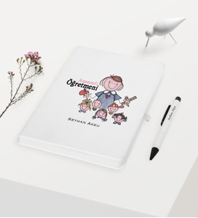 BK Gift Kişiye Özel Anasınıfı Öğretmeni Temalı Beyaz Defter Kalem Hediye Seti - 2