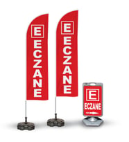 Eczane Temalı 2 Yelken Bayrak ve A Tabela Reklam Paketi