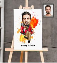 Kişiye Özel İş Adamı Karikatürlü  Ahşap Tablo 30x47 Bay-5