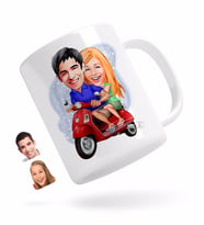BK Gift Kişiye Özel Sevgililer Karikatürlü Beyaz Kupa Bardak-10