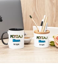 Peyzaj Mimarı Siyah Kupa Bardak Ve Kalemlik Hediye Seti
