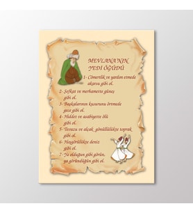 Arty Tablo Mevlananın Yedi Öğüdü Türkçe Tablo (Karışık)