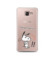 Snoopy Tasarımlı Süper Şeffaf Silikon Telefon Kılıfı Samsung A7 (2016)