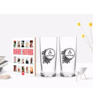 BK Gift Kişiye Özel Renkli Baskılı İsimli İkili Rakı Bardağı ve Rakı Cep Kitabı Hediye Seti-114 (Model 1)