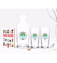 BK Gift Kişiye Özel Renkli Baskılı Zonguldak Tasarımlı Turistik İkili Rakı Bardağı Karaf ve Cep Kitabı Hediye Seti-1 (Model 1)