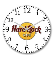 Hard Rock Cafe1 Duvar Saati Bombeli Gercek Cam