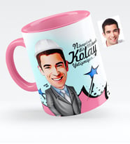 BK Gift Kişiye Özel Bay Mühendis Karikatürlü Pembe Kupa Bardak  1