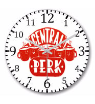 Central Perk Friends Duvar Saati Bombeli Gercek Cam