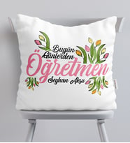 BK Gift Kişiye Özel Bugün Günlerden Öğretmen  Yastık  1