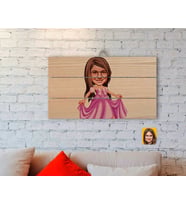 BK Gift Kişiye Özel Kız Çocuk Prenses Karikatürlü Otantik Ahşap Palet Tablo-1