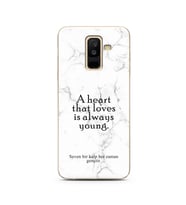 Samsung A6 Plus Beyaz Mermer Söz Tasarımlı Telefon Kılıfı
