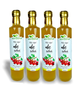 Sarıbahçe Alıç Sirkesi 500 ml - 4'lü Paket (Doğal Fermentasyon)
