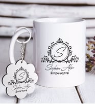 BK Gift Kişiye Özel İsimli Beyaz Kupa ve Anahtarlık Hediye Seti-11 (Model 1)