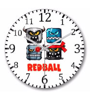 Red Ball     Duvar  Saati Bombeli Gercek Cam