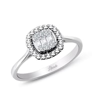 Modern Tasarım 0.12 Ct Baget Kare Tektaş Yüzük