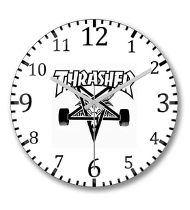Thrasher Duvar Saati Bombeli Gercek Cam-Recovered