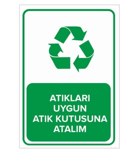 MIGNATIS - Atıkları Uygun Atık Kutusuna Atalım Levhası - Sac Malzeme 25x35cm