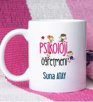 Psikoloji Öğretmeni Tasarımlı Kişiye Özel Psikoloji Öğretmeni Kupa Bardak