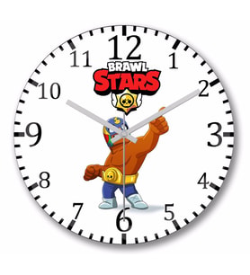 Brawl  Stars El Primo Duvar Saati Bombeli Gercek Cam