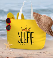 BK Gift Kişiye Özel Sarı Fermuarlı Plaj Çantası  15