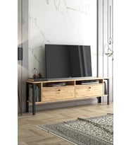 Wood'n Love Atlanta Metal Ayaklı Tv Ünitesi - Atlantik Çam / Siyah