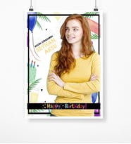BK Gift Kişiye Özel Doğum Günü Kanvas Kumaş Afiş Poster 50 X 70 Cm 2