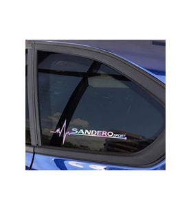 Dacia Sandero Yan Cam Sticker Oto Kapı  20 Cm X 7 Cm Holo-Chroma