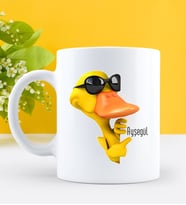 BK Gift Kişiye Özel Duck Tasarımlı Beyaz Kupa Bardak