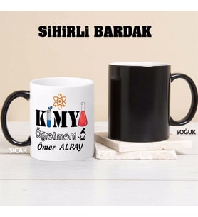 Kimya Öğretmeni Kupa Bardağı Sihirli (Beyaz)