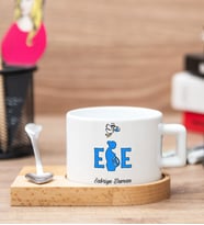 Ebeye Hediye Ahşap Altlıklı Fincan