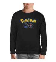 Pokemon Go - Logo Siyah Çocuk Sweatshirt