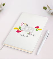 BK Gift Kişiye Özel Bu Yılda Hep Gülümse Temalı Beyaz Defter Kalem Seti