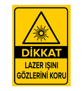NEW JARGON - Dikkat Lazer Işını Gözlerini Koru Levhası - Sac Malzeme 50x70cm