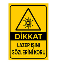 NEW JARGON - Dikkat Lazer Işını Gözlerini Koru Levhası - Sac Malzeme 50x70cm