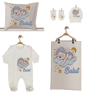 Pia Baby GL 2001 İsme Özel Ayıcıklı Beşli Tulum Set