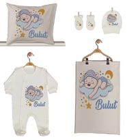 Pia Baby GL 2001 İsme Özel Ayıcıklı Beşli Tulum Set