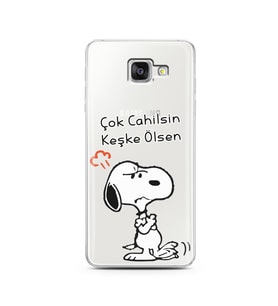 Snoopy Tasarımlı Süper Şeffaf Silikon Telefon Kılıfı Samsung A5 (2016)