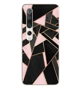 Pembe Geometri Tasarımlı Süper Şeffaf Silikon Telefon Kılıfı Xiomai Mi10-pro