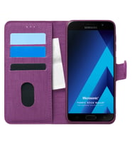Microsonic Samsung Galaxy A7 2017 Kılıf Fabric Book Wallet Mor