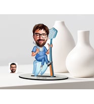 BK Gift Kişiye Özel Bay Diş Hekimi Karikatür Ahşap Biblo  2