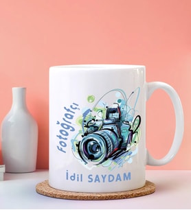 Kişiye Özel Fotoğrafçı Tasarımlı Beyaz Kupa
