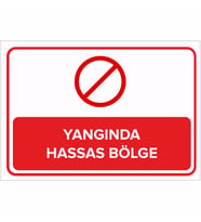 MIGNATIS - Yangında Hassas Bölge Levhası - Sac Malzeme 50x70cm