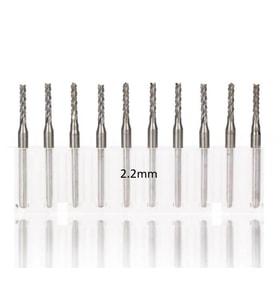 Tungsten Karbür PCB Kesme CNC Freze Ahşap İşleme 2.2mm 10 Adet 